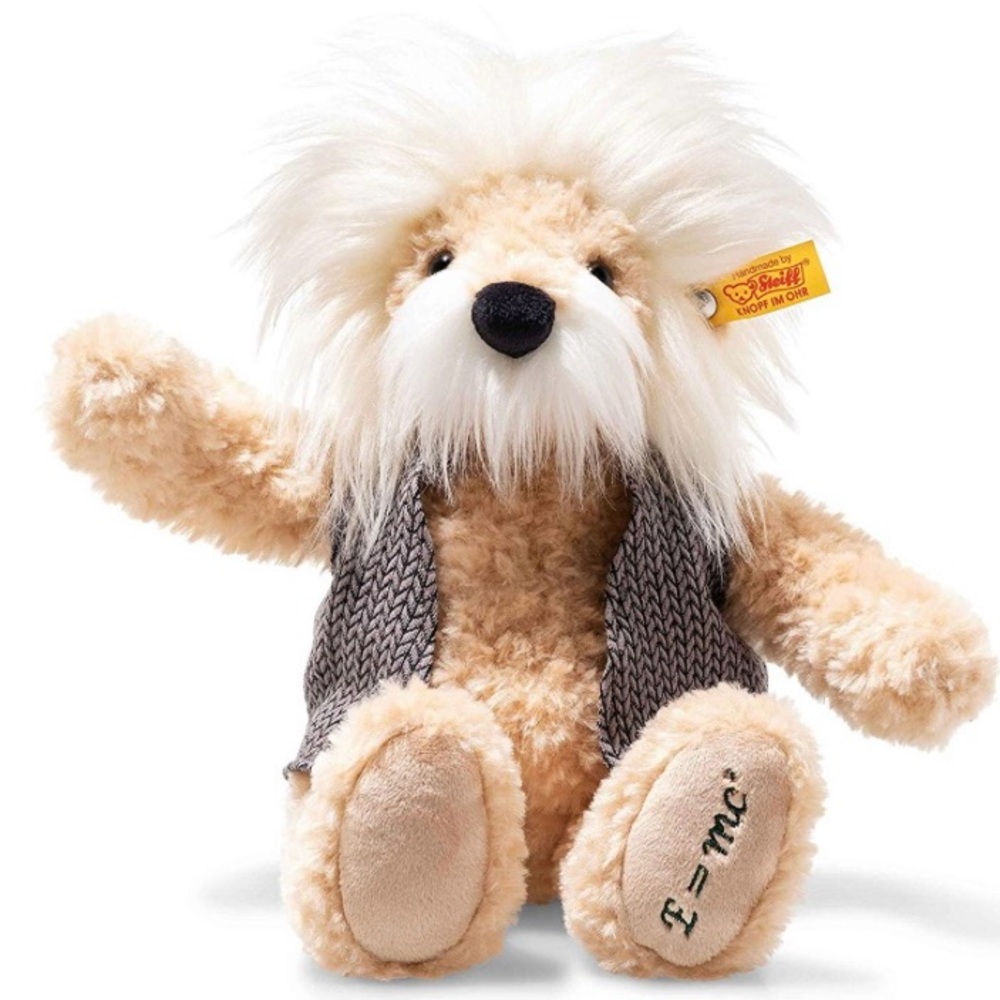 Plush Toy Steiff Albert Einstein Teddy Bear E=mc2 Beige 2019 #022098 Germany
